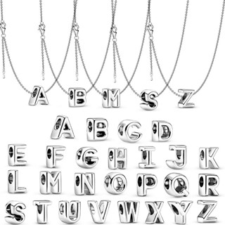 Vòng cổ Mặt Chữ Cái Tiếng Anh Màu Sắc Bạc DIY Dành Cho Nữ