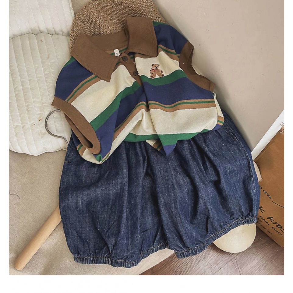 MNGRL Áo Ba Lỗ Polo Phong Cách Hàn Quốc Thời Trang Mùa Hè Hàn Quốc Mùa Hè Cho Bé Gái Bé Trai