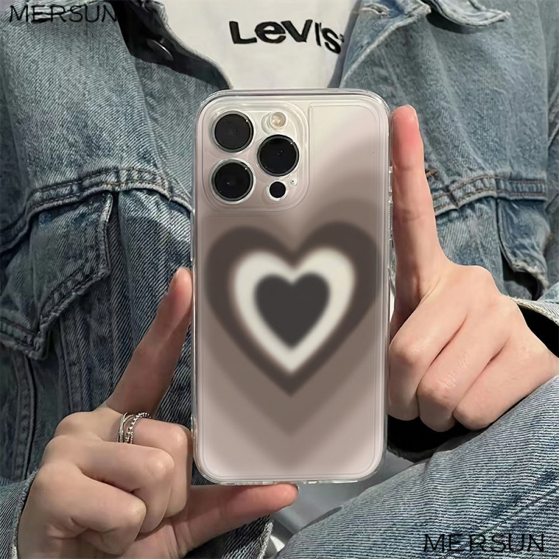 ✅Ốp Điện Thoại Mềm Màu Đen Chống Sốc Hình Trái Tim Cho Iphone 13max 11 14Pro 12Plus 786In UYVE