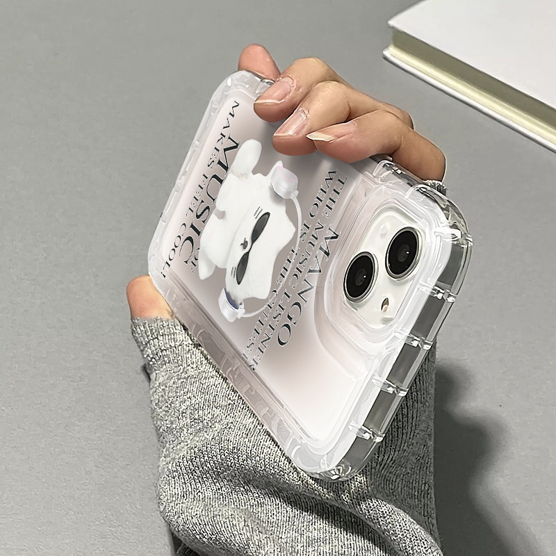 Ốp Điện Thoại Silicon TPU Mềm Chống Sốc In Hình Mèo Âm Nhạc Dễ Thương Cho IPhone 14 13 11 12 Pro XS Max X XR 7 + 8 Plus