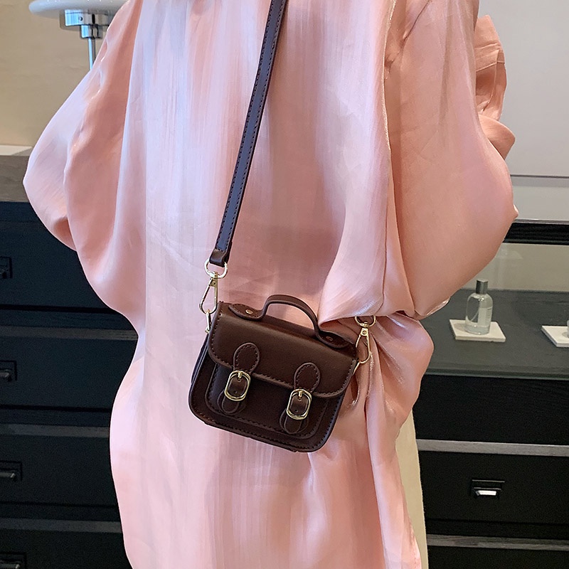 Túi Đeo Chéo Da PU Màu Trơn Phong Cách Thời Trang Mới Chất Lượng Cao Cho Nữ