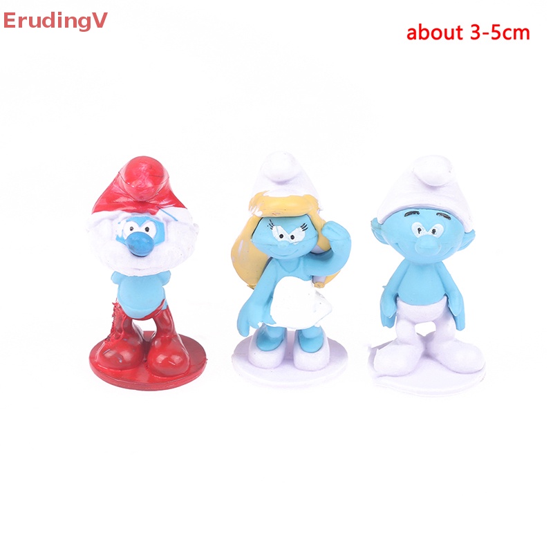 [ErudingV] Đồ Chơi Mô Hình Nhân Vật Hoạt Hình Smurfs PVC Trang Trí Bánh Kem [Mới] 12 Phong Cách