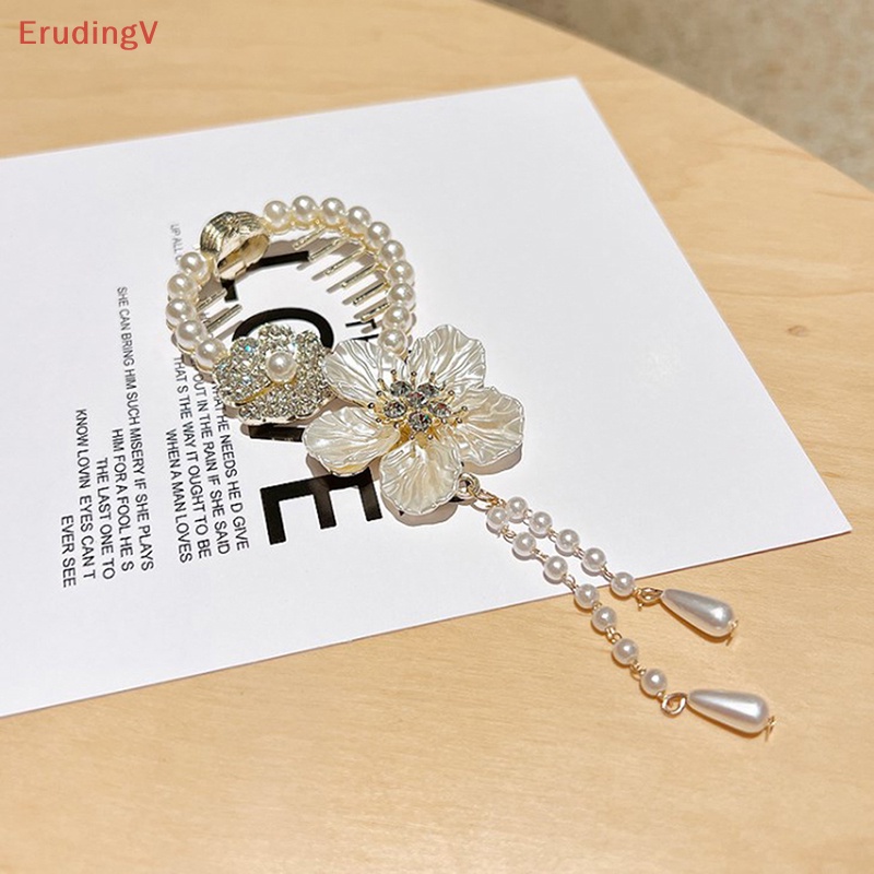 Kẹp Tóc Đính Đá Ngọc Trai / Kim Cương Giả Hình Hoa Trà / Chú Ếch Thời Trang Cho Nữ