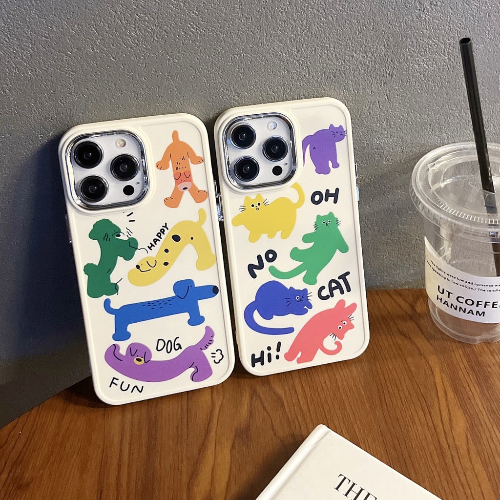 Ốp Điện Thoại TPU Dẻo Họa Tiết Chó Mèo Dễ Thương Chống Rơi Cho iPhone 14 13 12 11 Pro Max XR XS 7 8 Plus