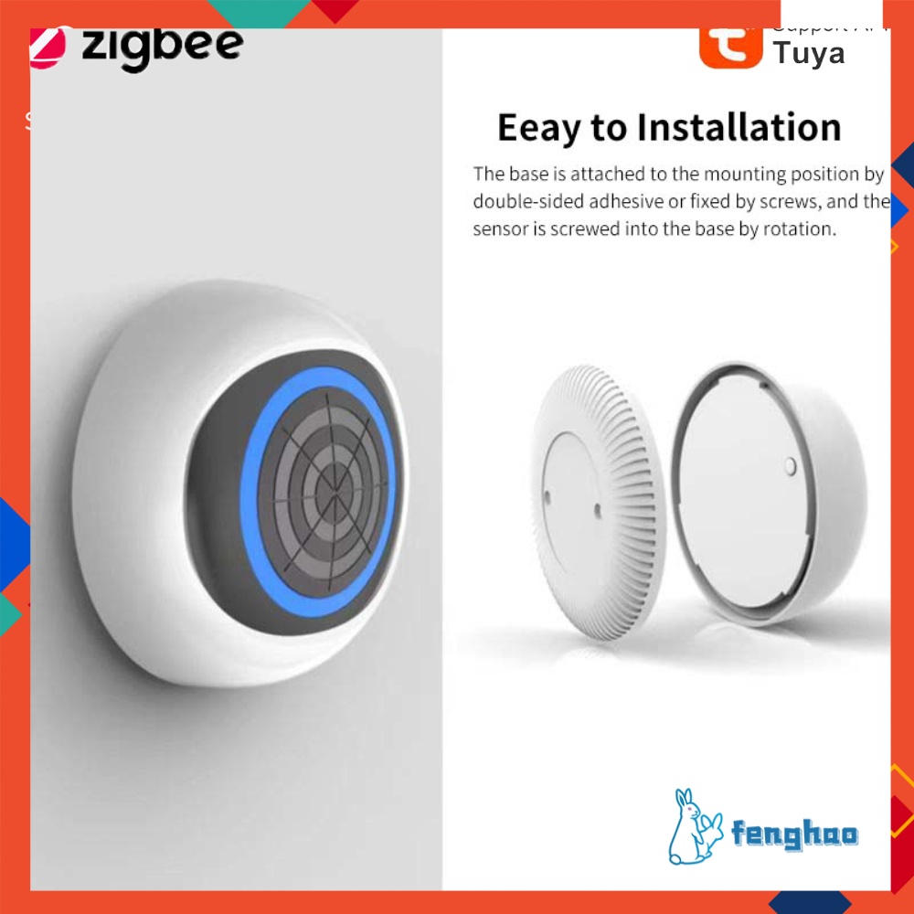2023 New tuya ZigBee thông minh con người hiện diện cảm biến micro-motion phát hiện con người chuyển động Detector fenghao.vn