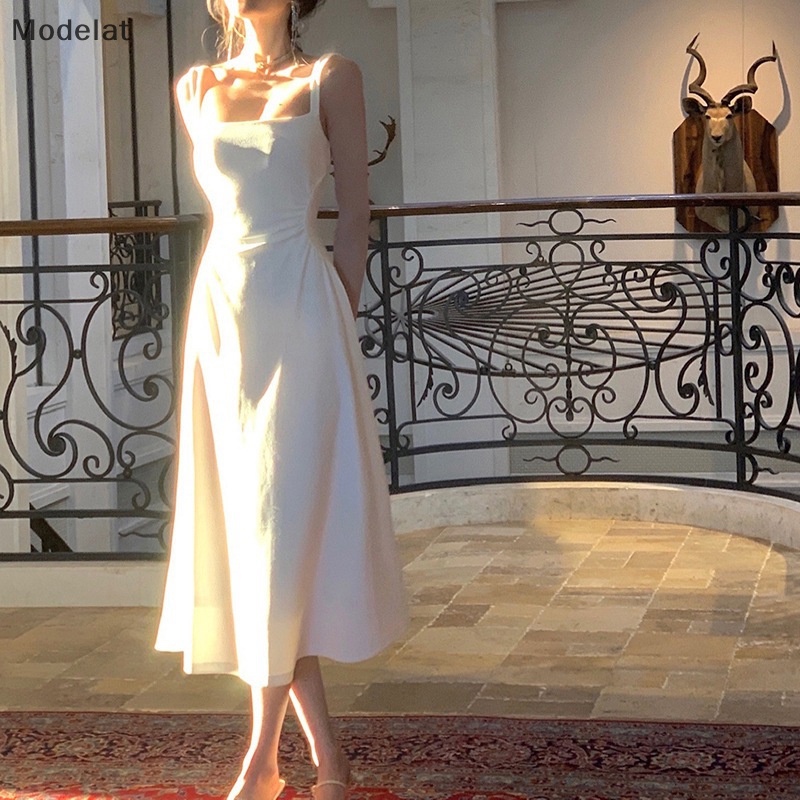 Mfc Đầm Midi Phong Cách Pháp Thời Trang Mùa Hè Quyến Rũ Cho Nữ