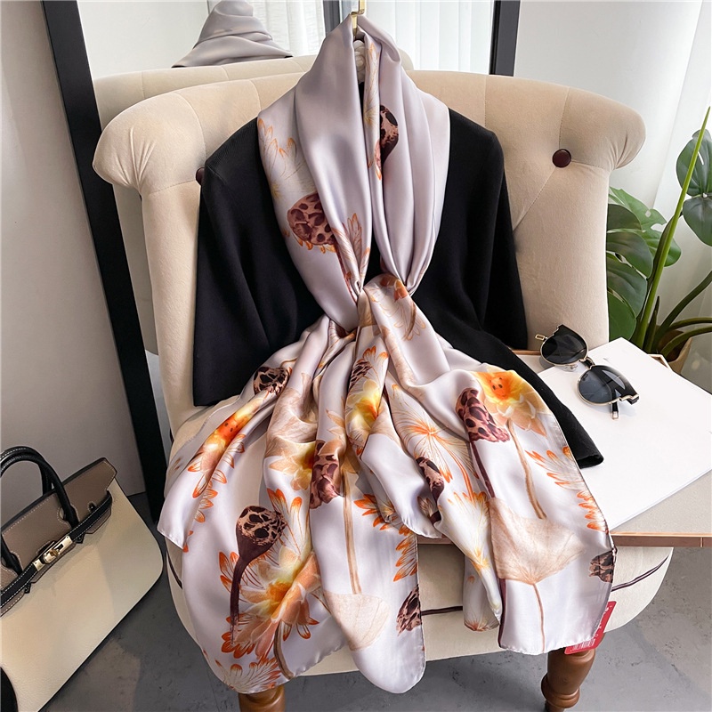 Khăn Quàng Cổ Chống Nắng Bằng Lụa Cỡ Lớn 180 * 90CM