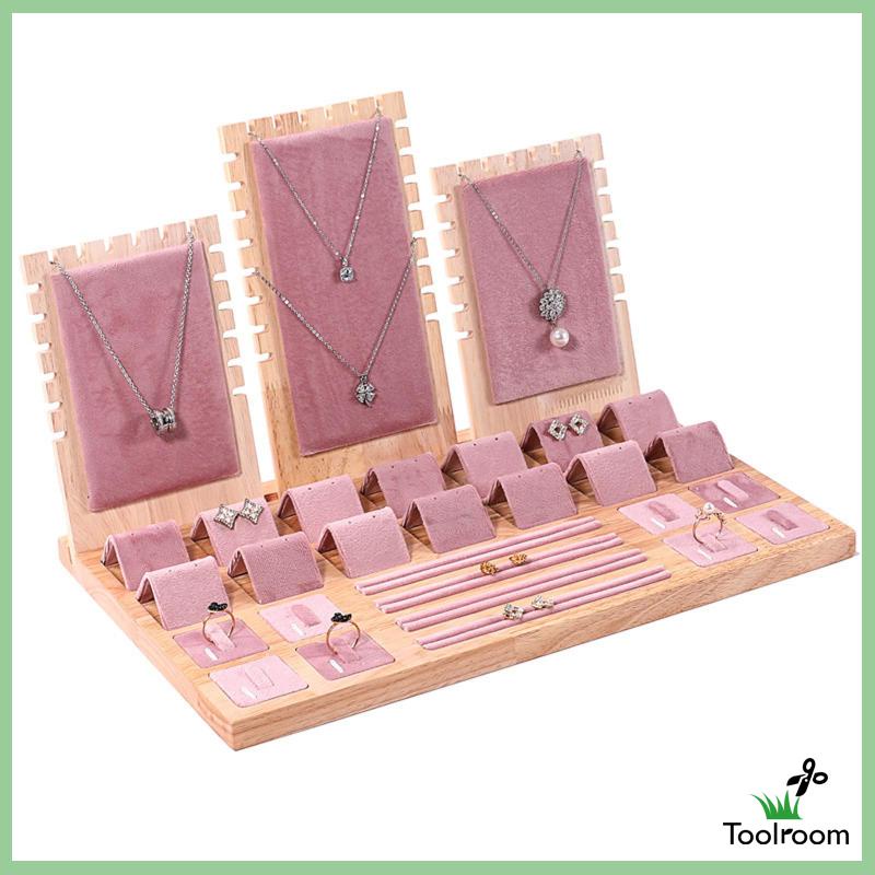 Khay Đựng Trang Sức Bằng Gỗ Màu Hồng Kích Thước 15.3x9.2x9inch