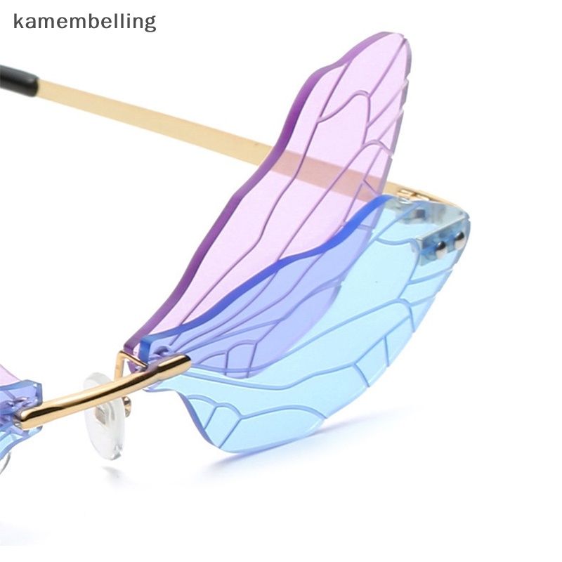 1 Kính Mát Không Gọng Hình Chuồn Chuồn Nhiều Màu Sắc Thời Trang Cho Nữ