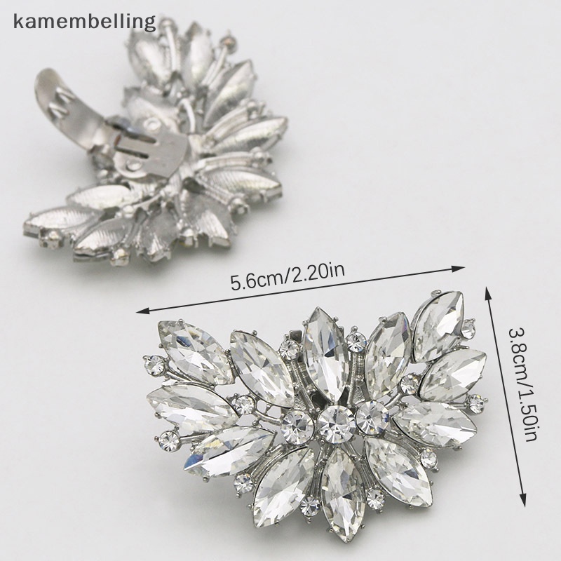 Kamembelling 1 Kẹp Đính Đá Pha Lê Lấp Lánh Trang Trí Giày Cao Gót Có Thể Tháo Rời Cho Cô Dâu