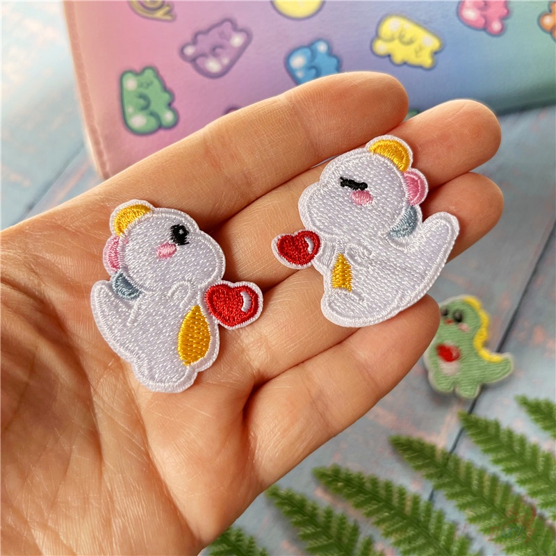 ♥ Q Baby Dinosaur - Sticker Ủi Thêu Hình Trái Tim ♥ 1 Huy Hiệu Cài Áo Hình Khủng Long Q-3