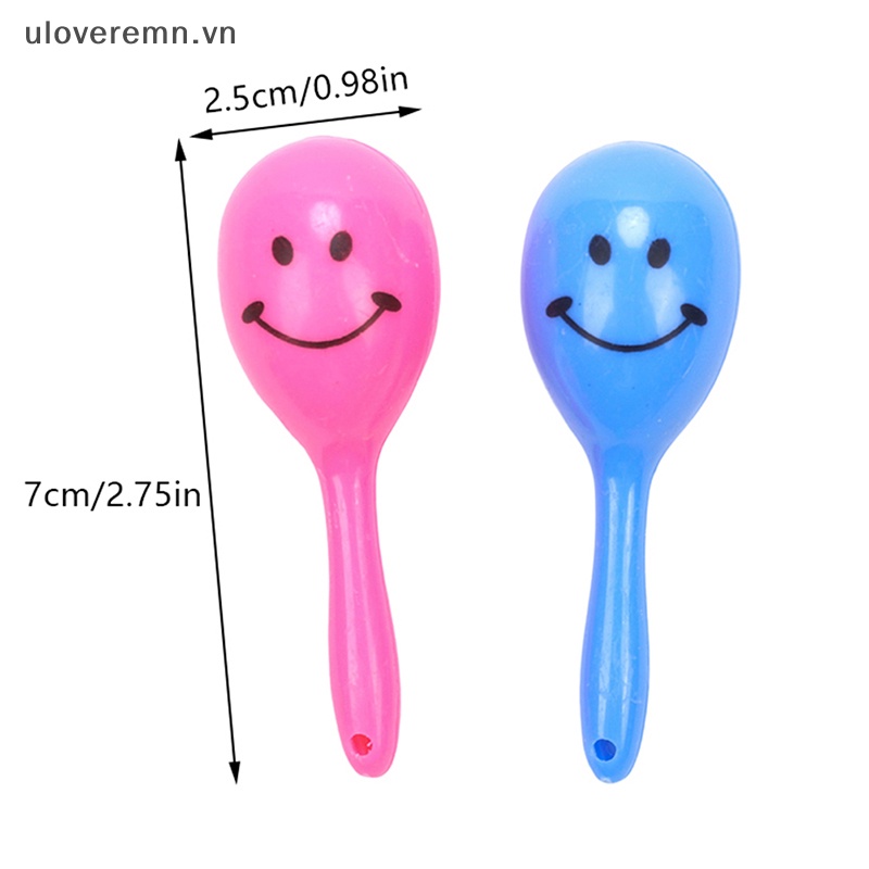 Uloveremn Bộ 5 Bóng Lục Lạc Đồ Chơi Cát Màu Mặt Cười Hoạt Hình Vui Nhộn Cho Bé