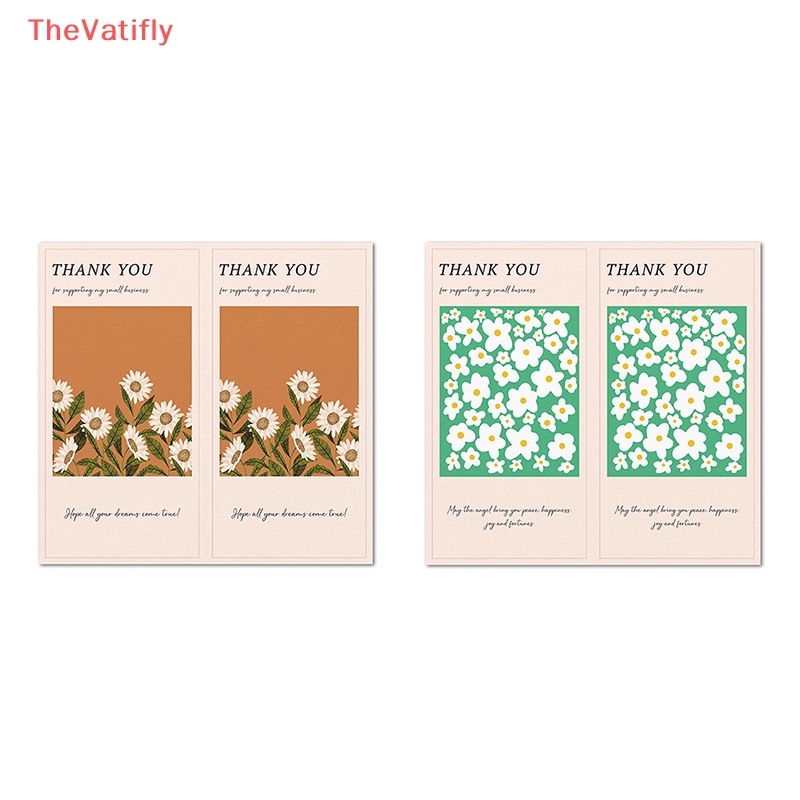 Set 50 Miếng Dán Niêm Phong Bao Bì In Chữ Thank You Và Hoa Độc Đáo Tiện Dụng