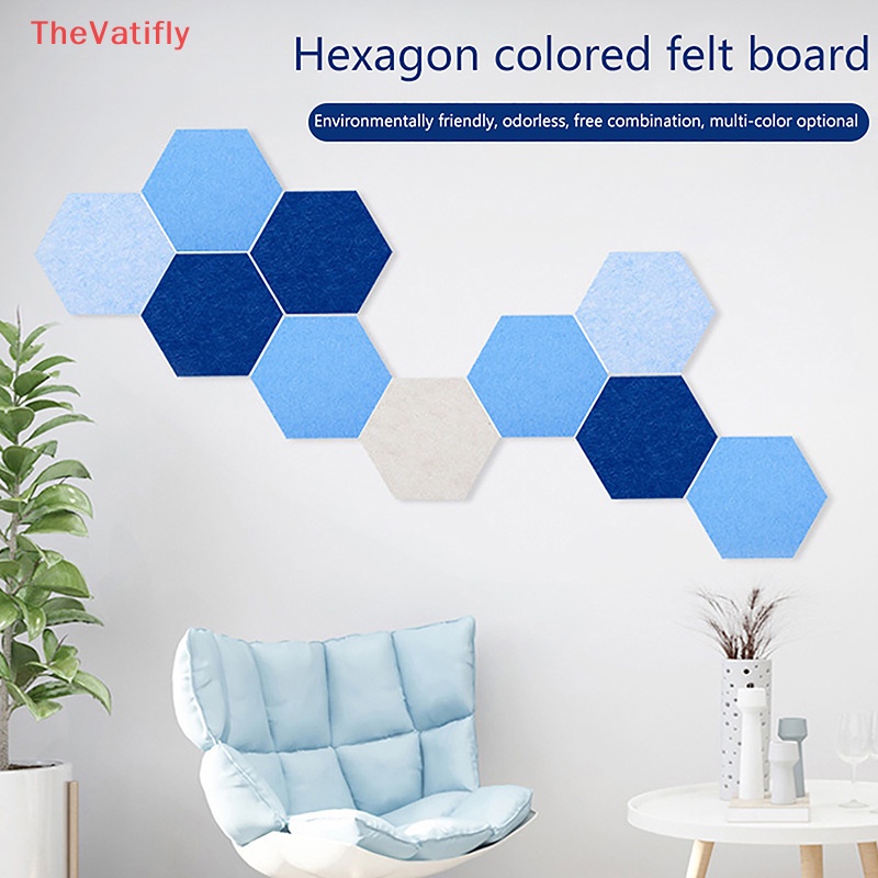 [Thevaly] 10 Miếng Dán Tường Bằng Vải Nỉ Hình Lục Giác