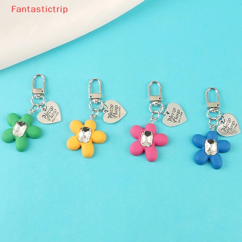Móc Khóa Hình Hoa Đính Đá Quý Nhiều Màu Sắc Trang Trí Ba Lô / Túi Xách Mới