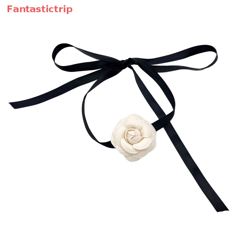 Vòng Cổ Choker Mặt Hoa Trắng Thắt Nơ Thời Trang Cho Nữ Mới