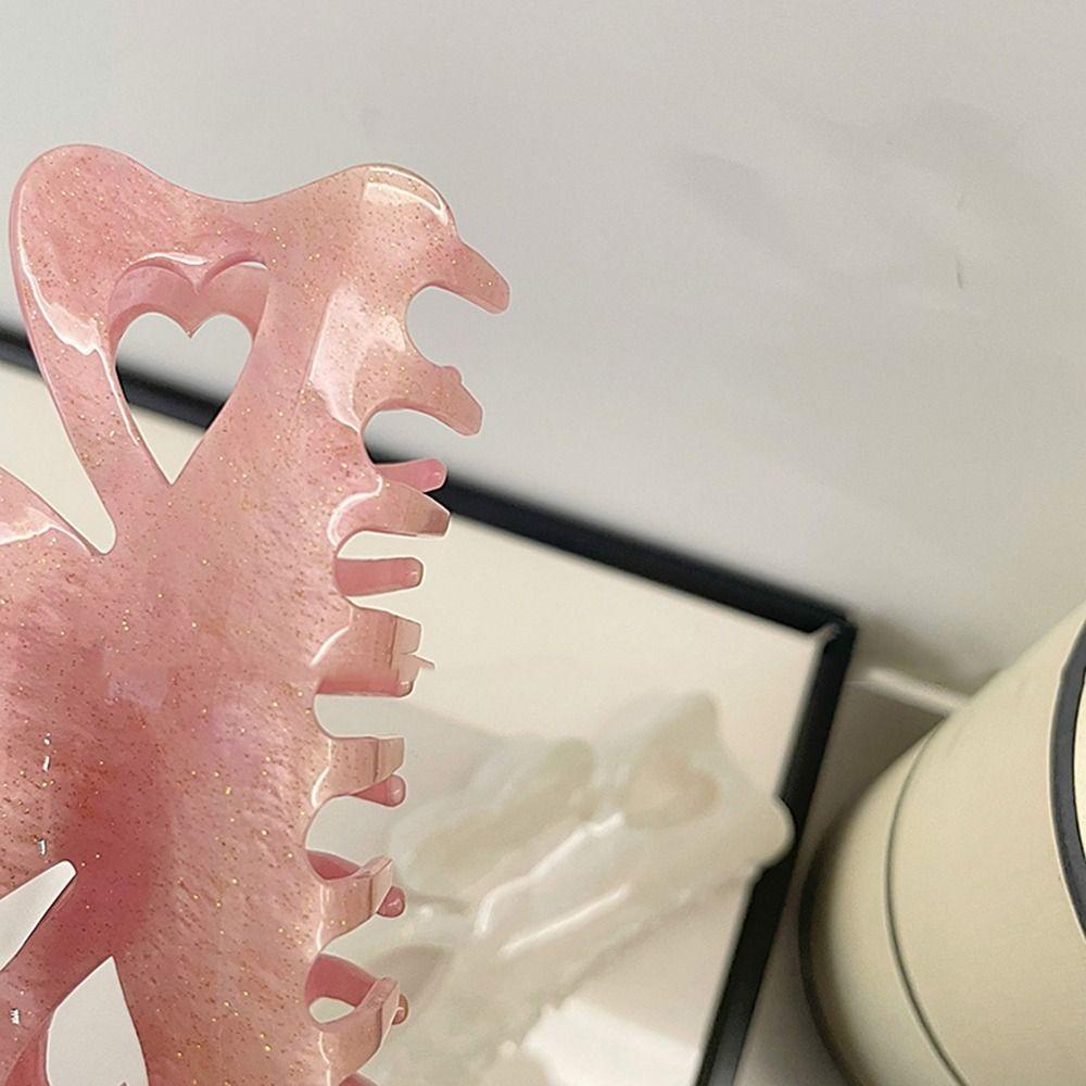 Kẹp Tóc Đuôi Ngựa Lớn Hình Trái Tim Lấp Lánh Cá Tính Sáng Tạo Cho Nữ