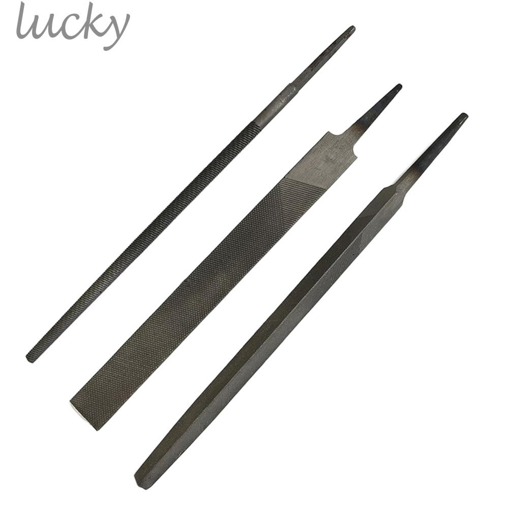 Bộ 3 Cây Dũa Bằng Thép Không Gỉ 6 Inch Hình Tròn Và Tam Giác Dùng Làm Đồ Kim Loại
