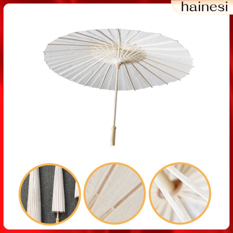 Dù Giấy Vẽ Tranh Sơn Dầu parasol Màu Trắng Phong Cách Châu Á Cổ Điển diy Cho Bé