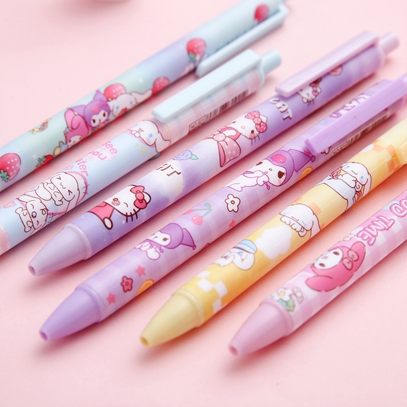 Bút Mực Gel Ngòi 0.5mm Họa Tiết Chó / Mèo Hoạt Hình Dễ Thương Cho Học Sinh