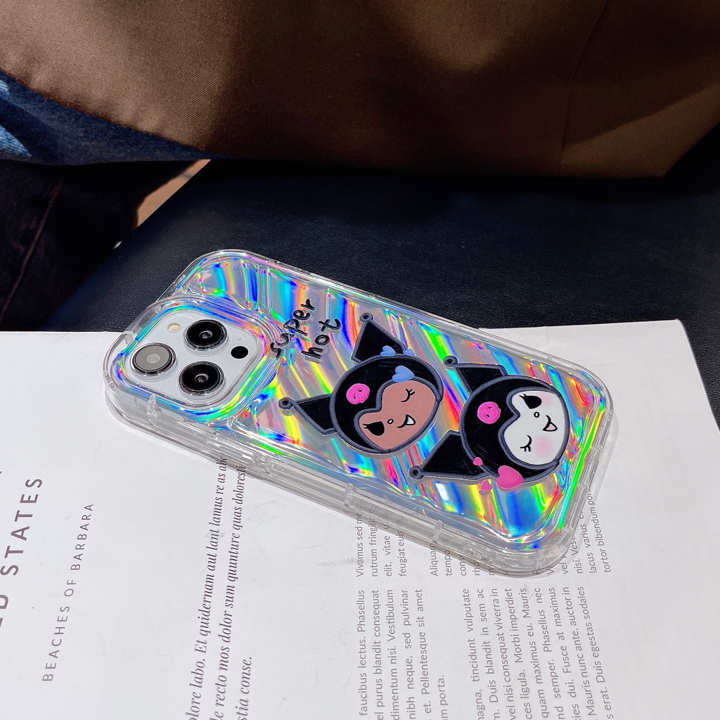 Ốp Điện Thoại TPU Mềm Trong Suốt Họa Tiết Kuromi Hoạt Hình Cho iPhone 12 13 14 Pro Max