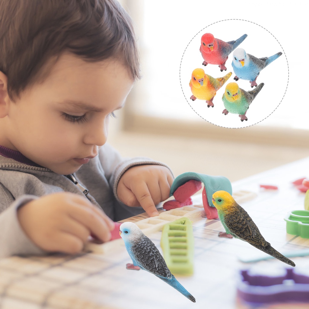 Set 4 Mô Hình Chim Gầm Hạt Mini Trang Trí Nhà Cửa