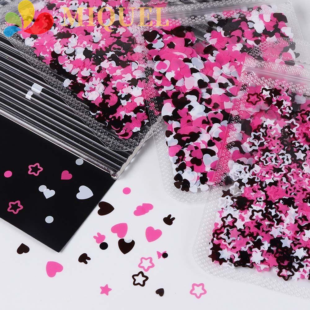 Hộp Sequin Hình Ngôi Sao / Trái Tim / Bướm Lấp Lánh Trang Trí Móng Tay Nghệ Thuật