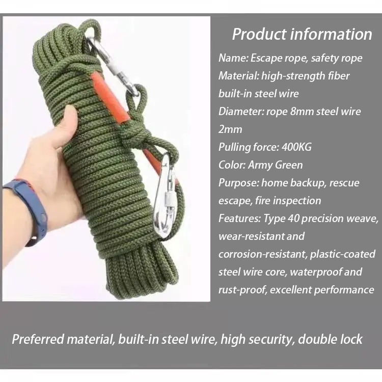 Dây Thép Lõi 8mm Thoát Hiểm Và Leo Núi Chất Lượng Cao