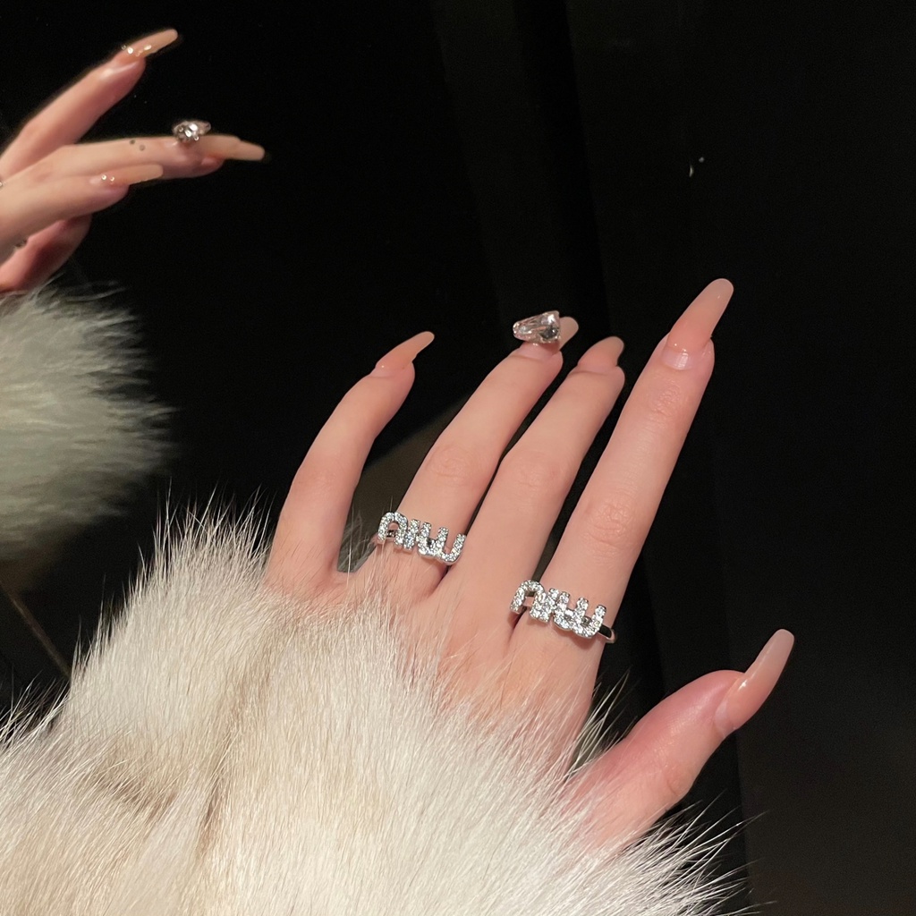 Nhẫn Đeo Ngón Trỏ Đính Kim Cương Lấp Lánh Phiên Bản Hàn Quốc niche Thời Trang Cá Tính Cao Cấp Joker Sang Trọng Cho Nữ