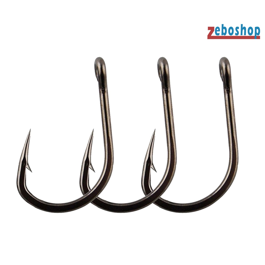 Set 100 Móc Câu Cá Hình Tròn Bằng Thép Carbon Sắc Bén Chắc Chắn