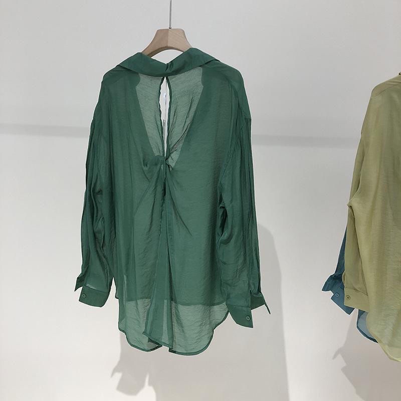 [F &amp; X] Áo Khoác Siêu Mỏng Cỡ Lớn Thắt Nút Sau Lưng Chống Nắng Cho Nữ Zeng Colormer