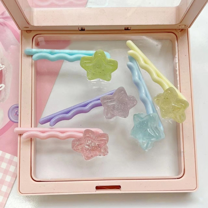Set 5 Kẹp Tóc Hình Ngôi Sao Nhiều Màu Sắc Thời Trang