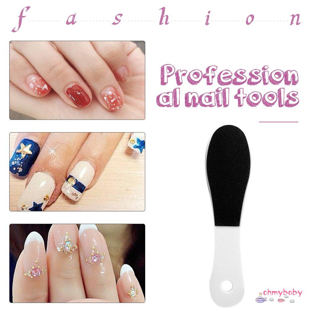 [OMB] Dụng Cụ Dũa Chân Hai Mặt Móng Tẩy Da Chết Tay Cầm Bằng Nhựa Chăm Sóc Chuyên Nghiệp Các Tập Tin Tế Bào Cho [Z/3]