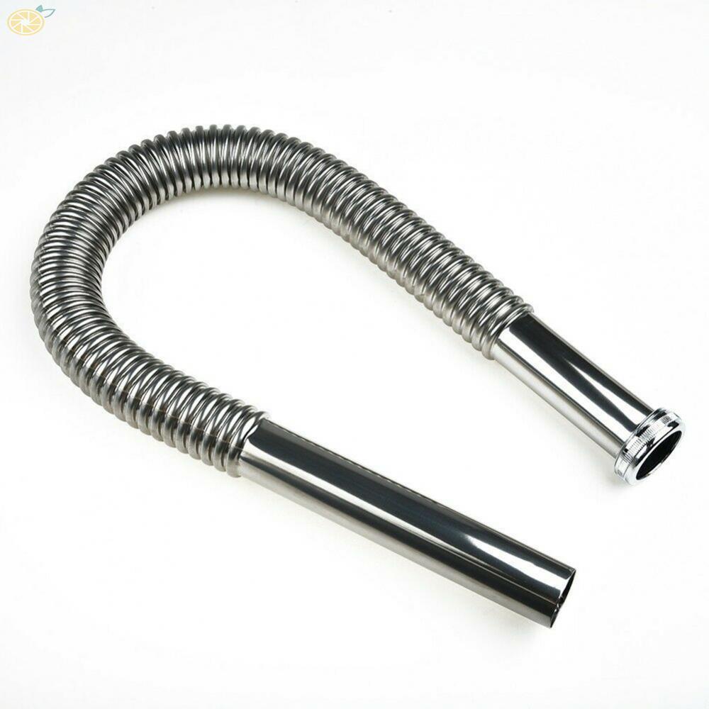 【VARSTR】Bathroom 80cm Stainless Steel-Sink Siphon Waste Drain Flexible Pipe Hose