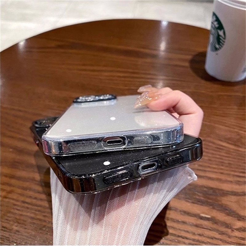 Ốp Điện Thoại Cứng Trong Suốt Chống Sốc Lấp Lánh Sang Trọng Cho iPhone 12 13 14 Pro Max 14 plus