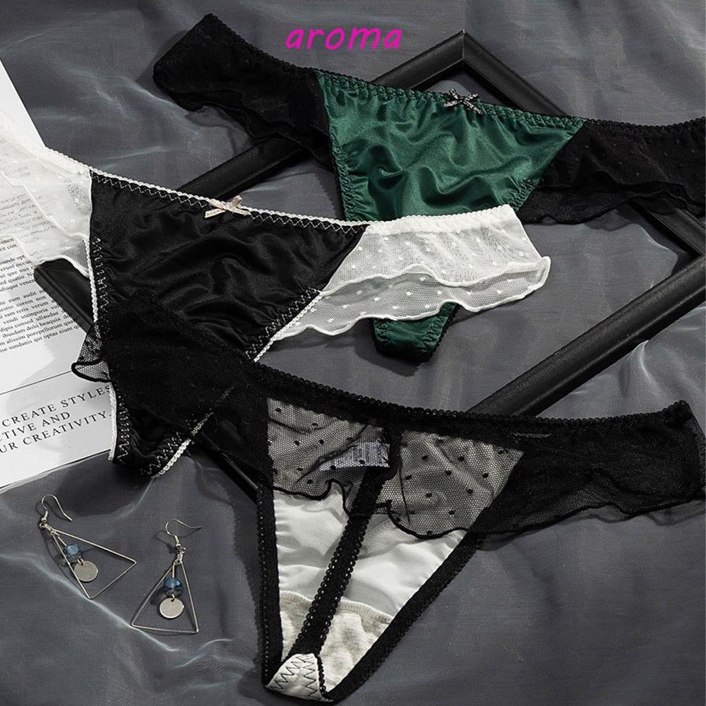 Quần Lót Chữ T Phối Ren Lưới Thoáng Khí Lưng Trần Gợi Cảm Cho Nữ