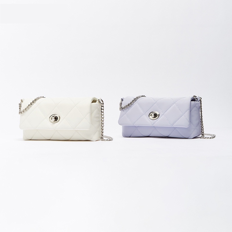 Túi Đeo Chéo Vai Đính Đá Hình Thoi Màu Vàng Đồng Thời Trang Dành Cho Nữ