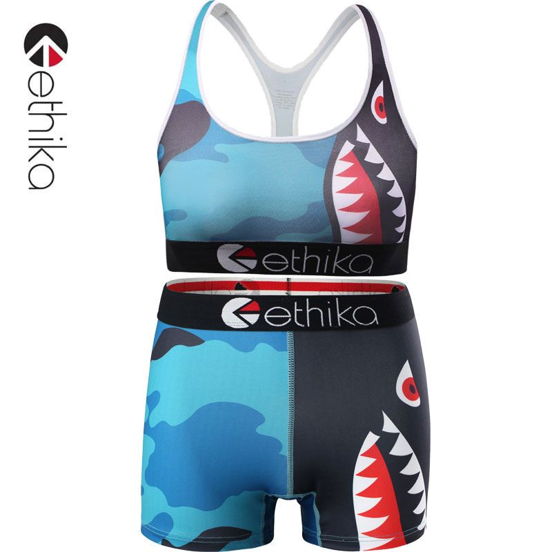 Bộ Đồ Thể Thao Hai Mảnh Dáng Ôm Thoáng Khí Mau Khô In Họa Tiết Ethika Dành Cho Bạn Nữ