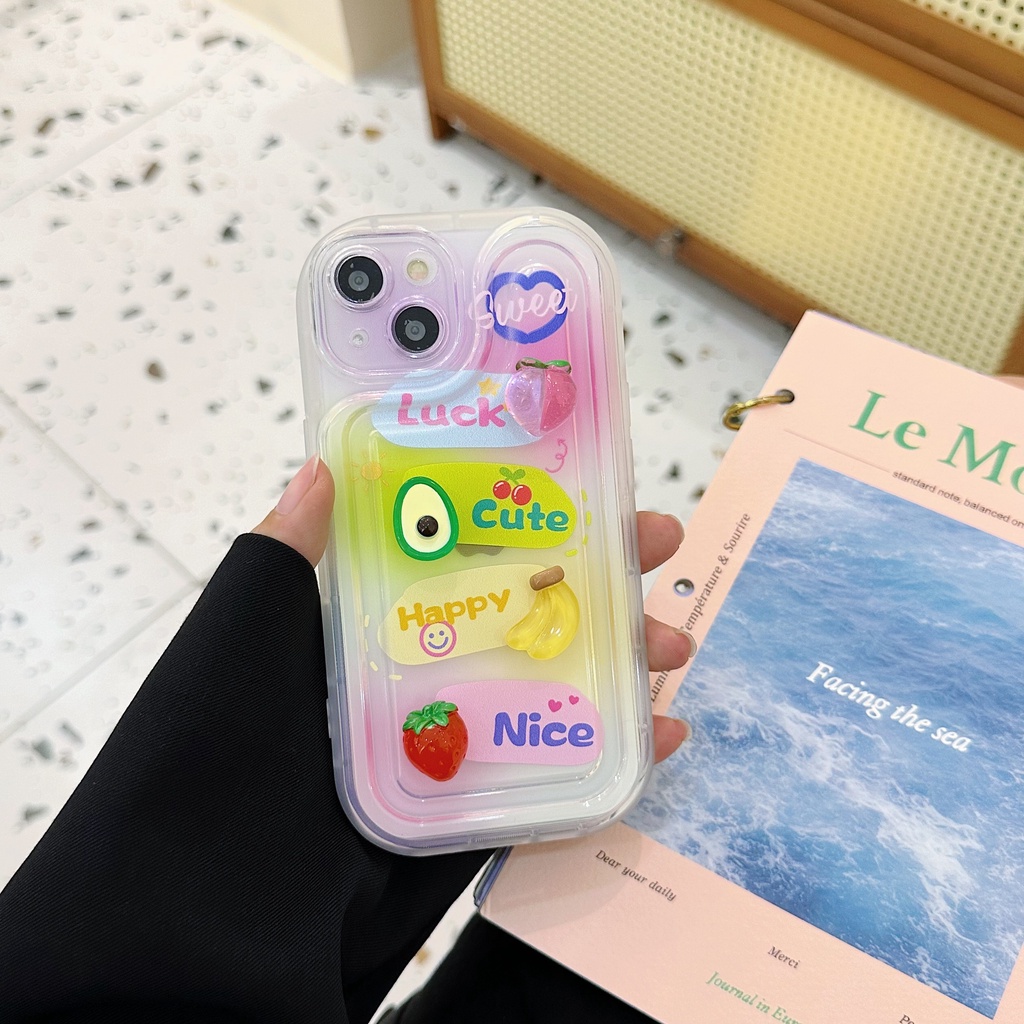 Ốp Điện Thoại Tpu Dẻo Họa Tiết Dâu Tây / Chuối Có Túi Khí Chống Sốc Cho iPhone 14 Plus 13 12 11 Pro Max