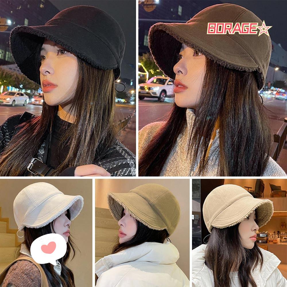 Mũ Lưỡi Trai Chất Liệu Len Lông Cừu Ấm Áp Cho Nữ