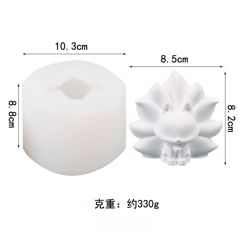 Khuôn Silicone Tạo Hình Cáo Chín Cánh Cỡ Lớn Trang Trí Bánh