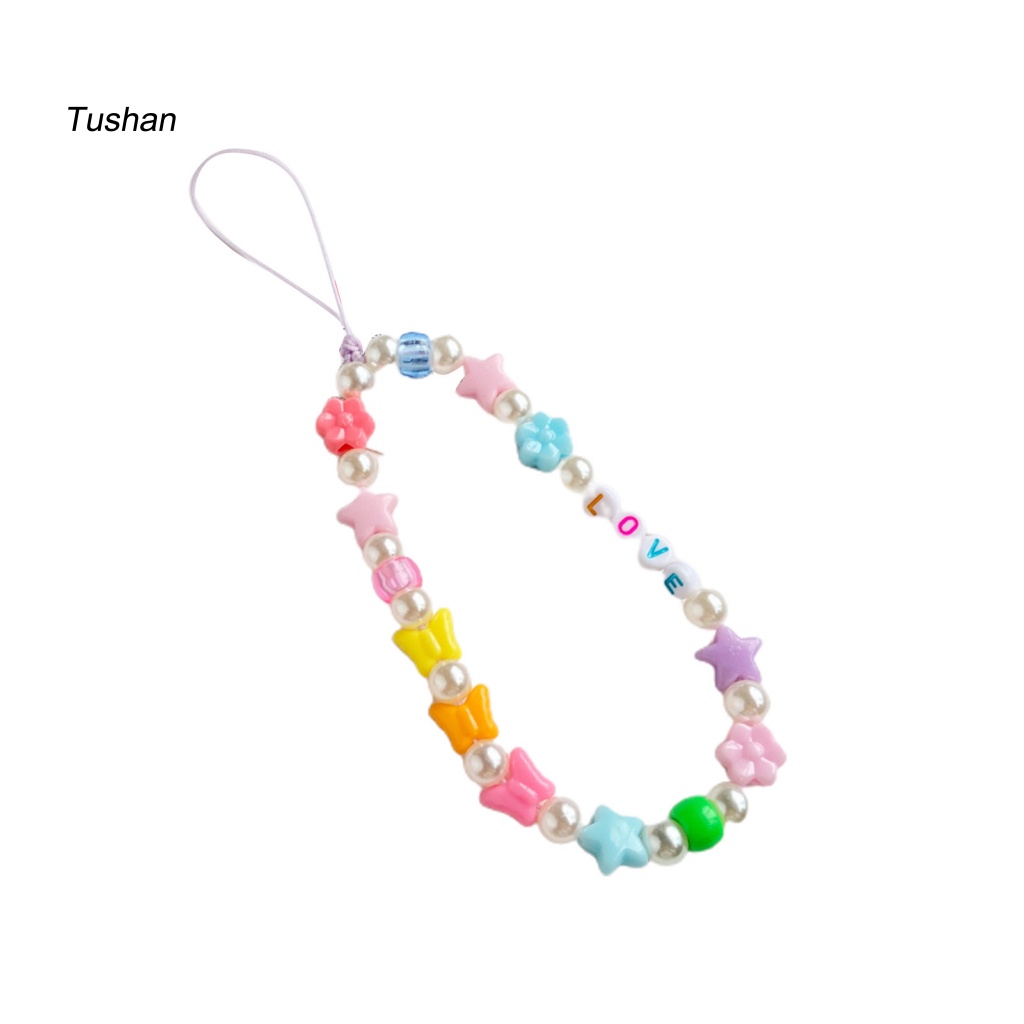 Dây Đeo Điện Thoại Dạng Chuỗi Hạt Nhiều Màu Chống Thất Lạc Cho Nữ