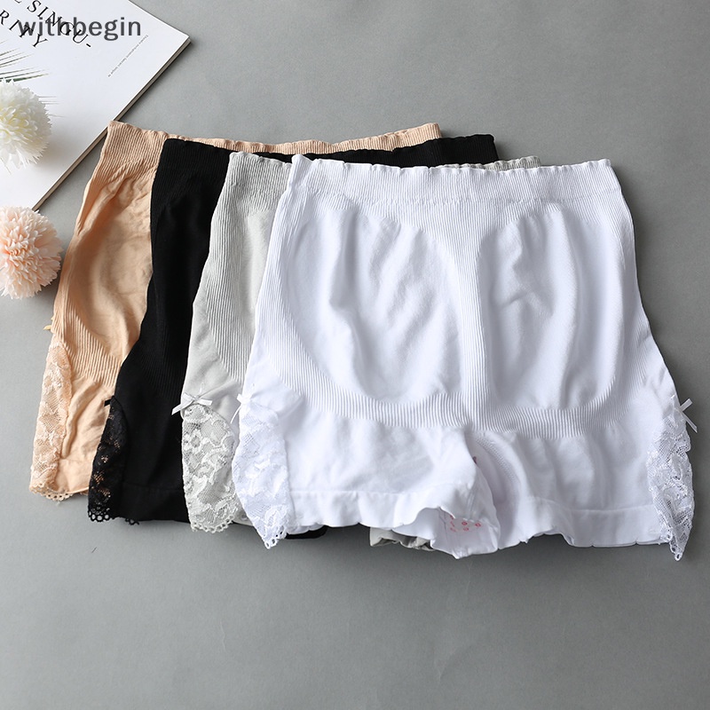 1 Quần Lót Boxer Eo Cao Bằng Lụa Lạnh Không Đường May Phối Ren Thoáng Khí Thời Trang Cho Nữ