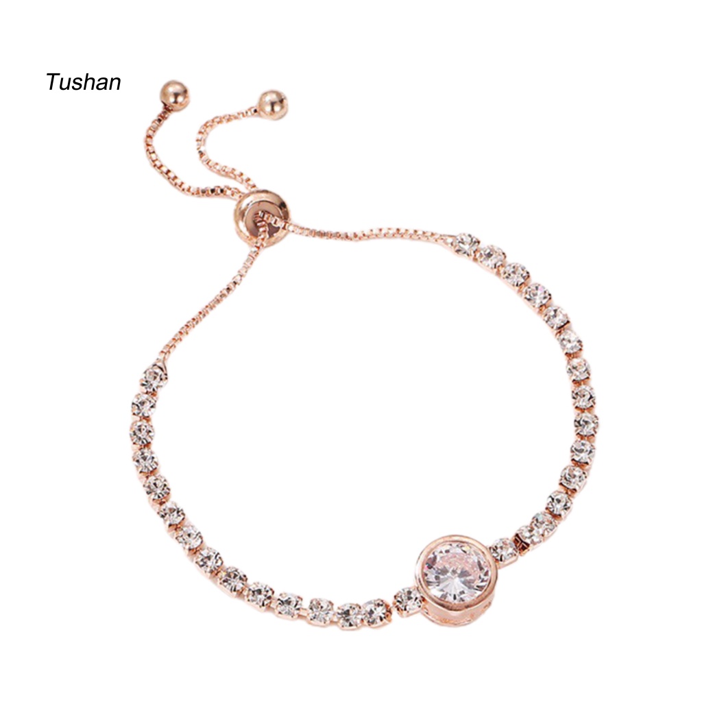 Vòng Tay Đính Đá Zircon Hình Trái Tim Lấp Lánh Phong Cách Hàn Quốc Dành Cho Nữ