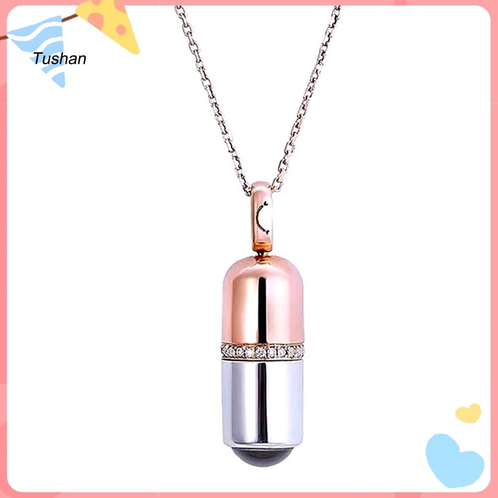 Vòng cổ Mặt Viên Nang Khắc Chữ I LOVE YOU 100 Ngôn Ngữ Sáng Tạo