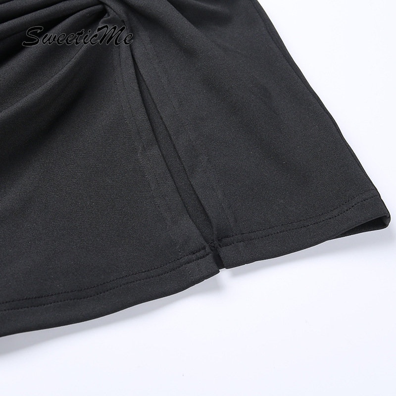 Đầm Ngắn Dáng Ôm Màu Trơn Thời Trang 2023 Quyến Rũ Dành Cho Nữ