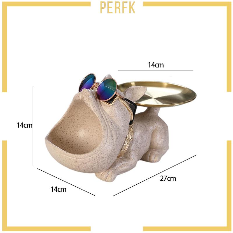 [Perfk] Khay Đựng Trái Cây / Đồ Dùng Hình Tượng Cún Bằng Nhựa Resin Điêu Khắc