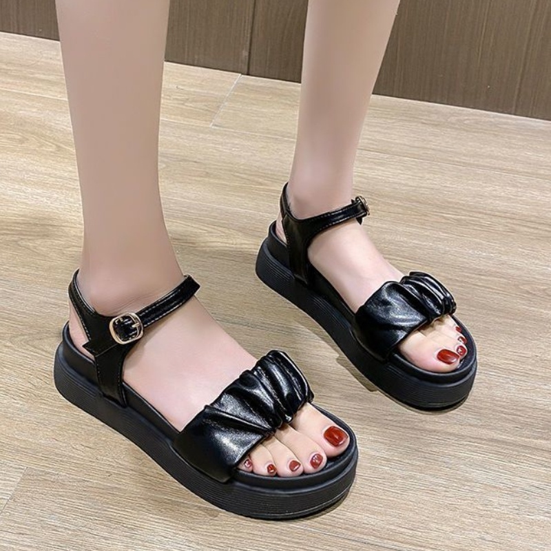 Giày Sandal Đế Phẳng Dày Dặn Phong Cách Mới 2023 Cho Nữ