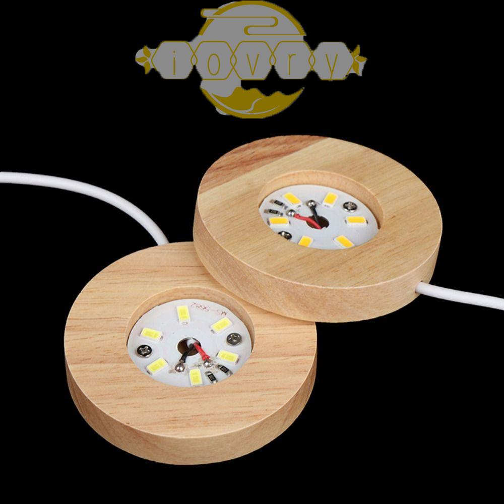 Giá Đỡ Đèn Ngủ Hình Tròn Bằng Gỗ Ngà / Trắng Điều Khiển Từ Xa