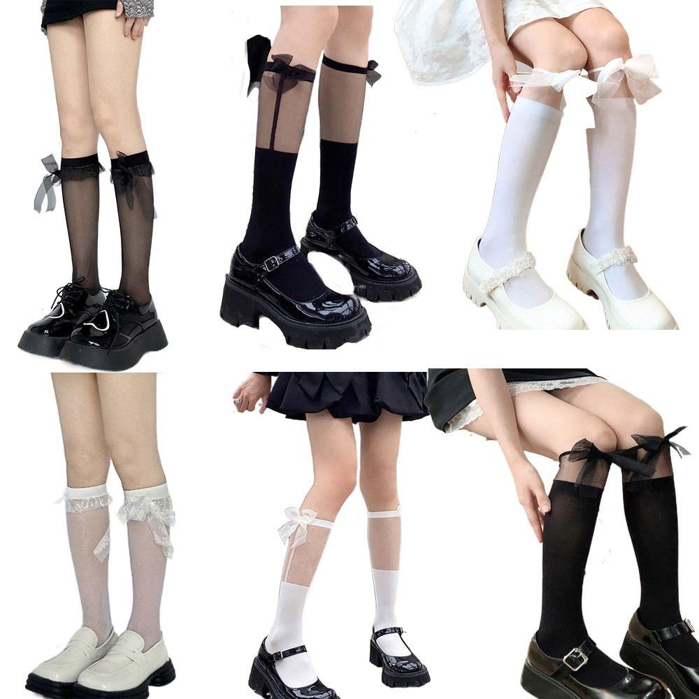 Đôi Vớ DàI Qua GốI ThoáNg Khí PhốI Nơ Dễ Thương ThờI Trang Cho Nữ